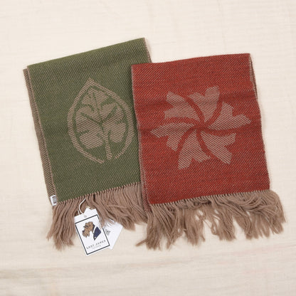 NOS Handwoven Wool Scarves x2 Made in Switzerland ca. 120cm