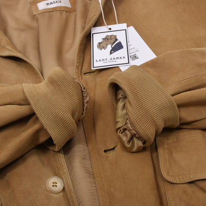 Vintage Bally Wildleder Blouson/Jacke Made in France Größe 50 Brust ca. 61,5cm - Hellbraun
