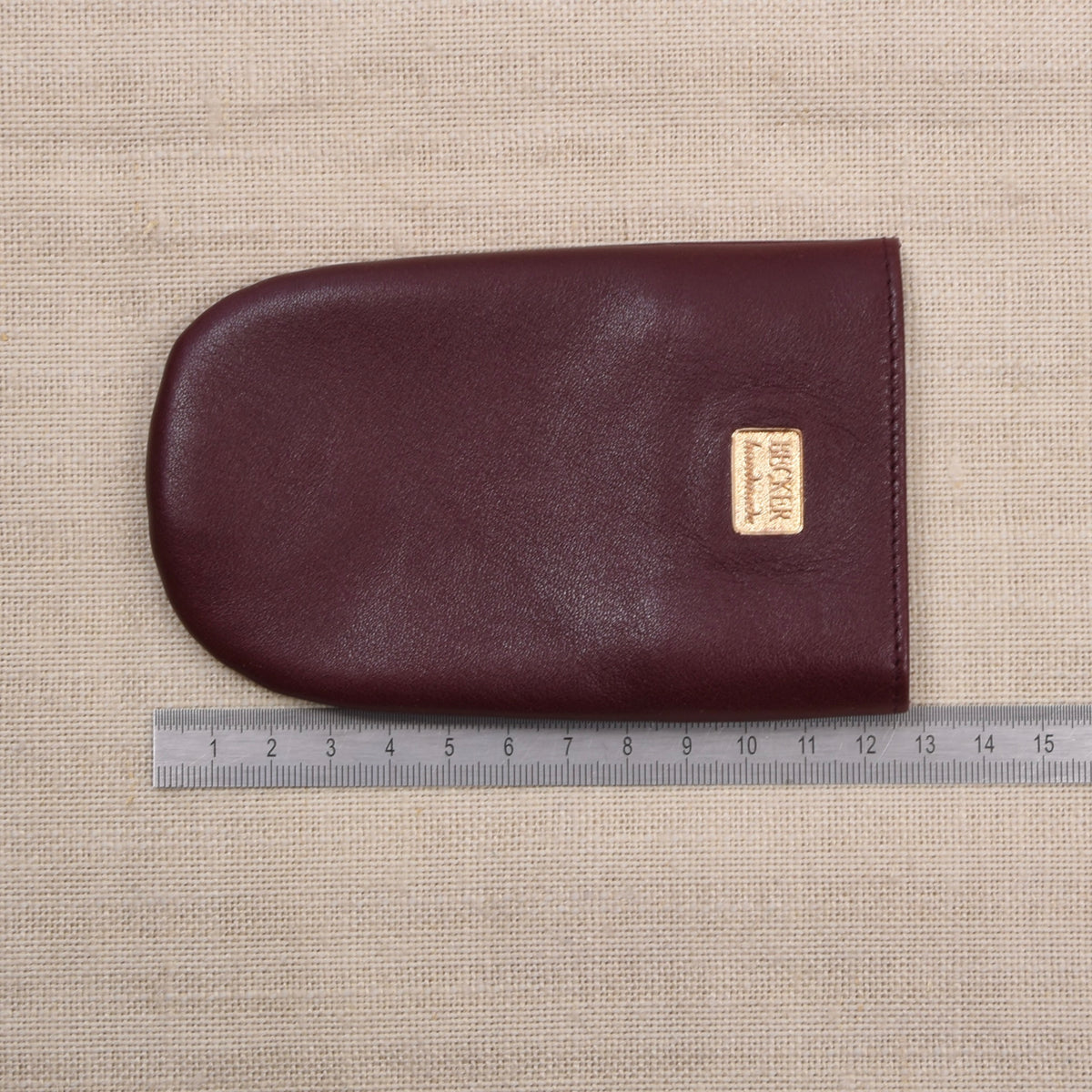 NOS Becker Handmade Leder Schlüsselanhänger - Burgunderrot