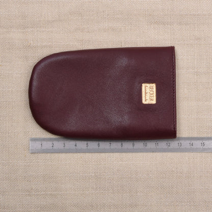 NOS Becker Handmade Leder Schlüsselanhänger - Burgunderrot