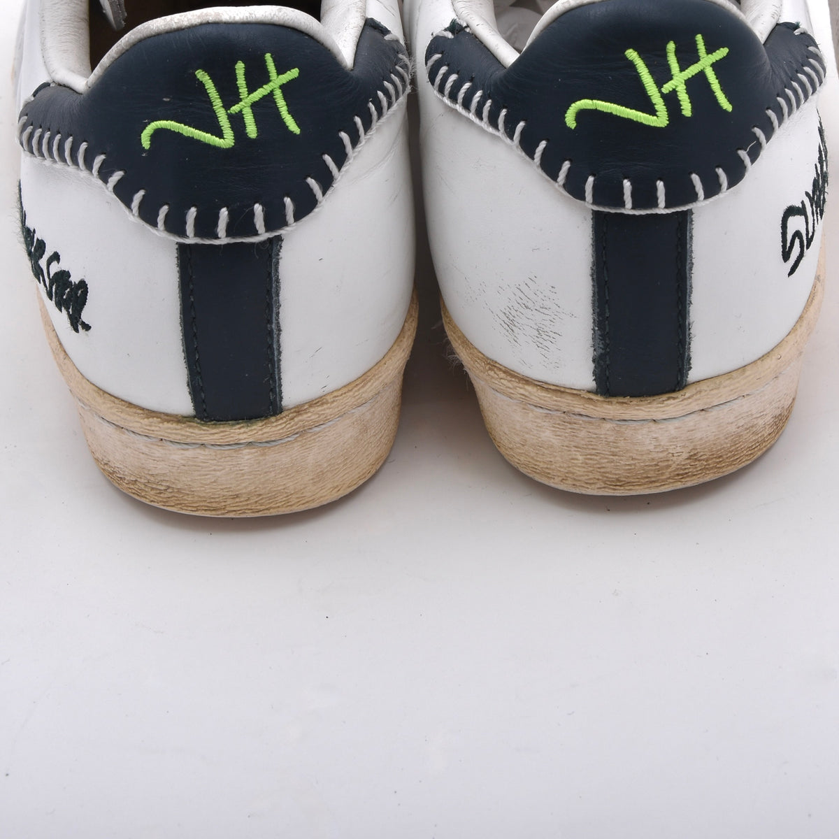 Jonah Hill x Adidas Superstars Sneakers Gr. US 9 / 42 2/3 - Weiß/Grün