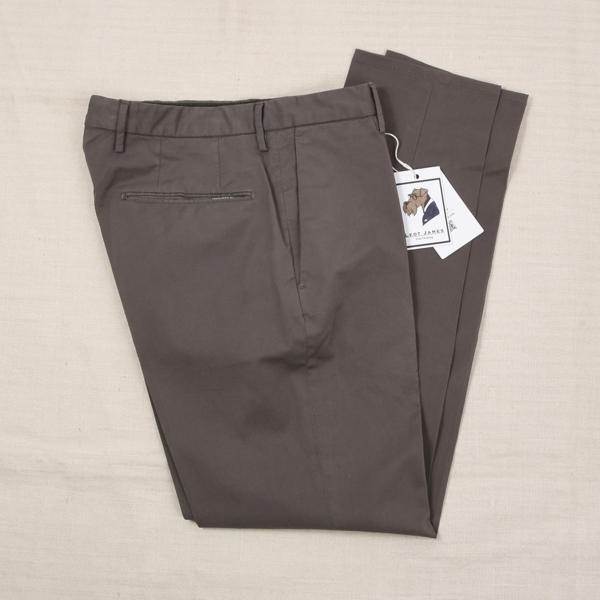 Incotex Royal Batavia High Comfort Hosen Gr. 46 Slim Fit - Grau-Braun