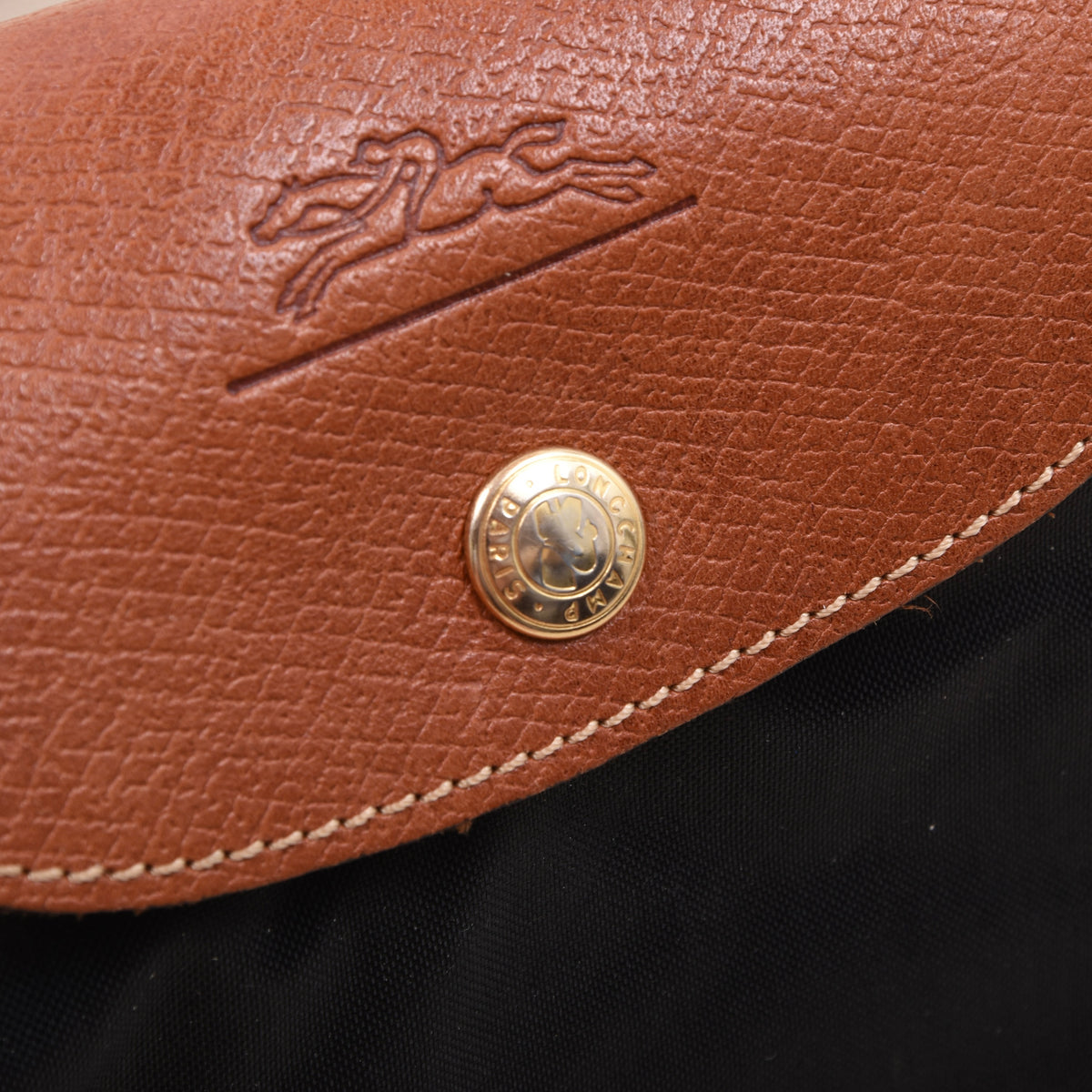 Longchamp Paris Le Pliage "Shopping" Tasche ca. 34cm Made in France - Schwarz