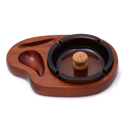 RO-EL Milano Pfeifenständer & Aschenbecher aus Mahagoni