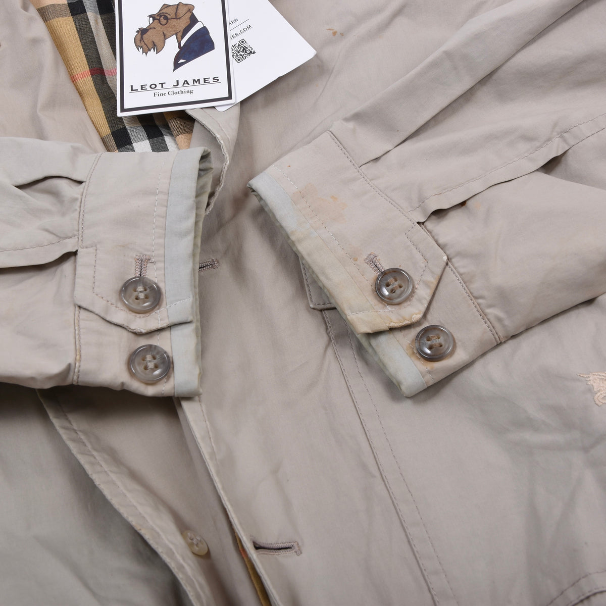 Vintage Burberrys Blouson/Jacke Gr. 52 Made in Spain - Beige-Grau