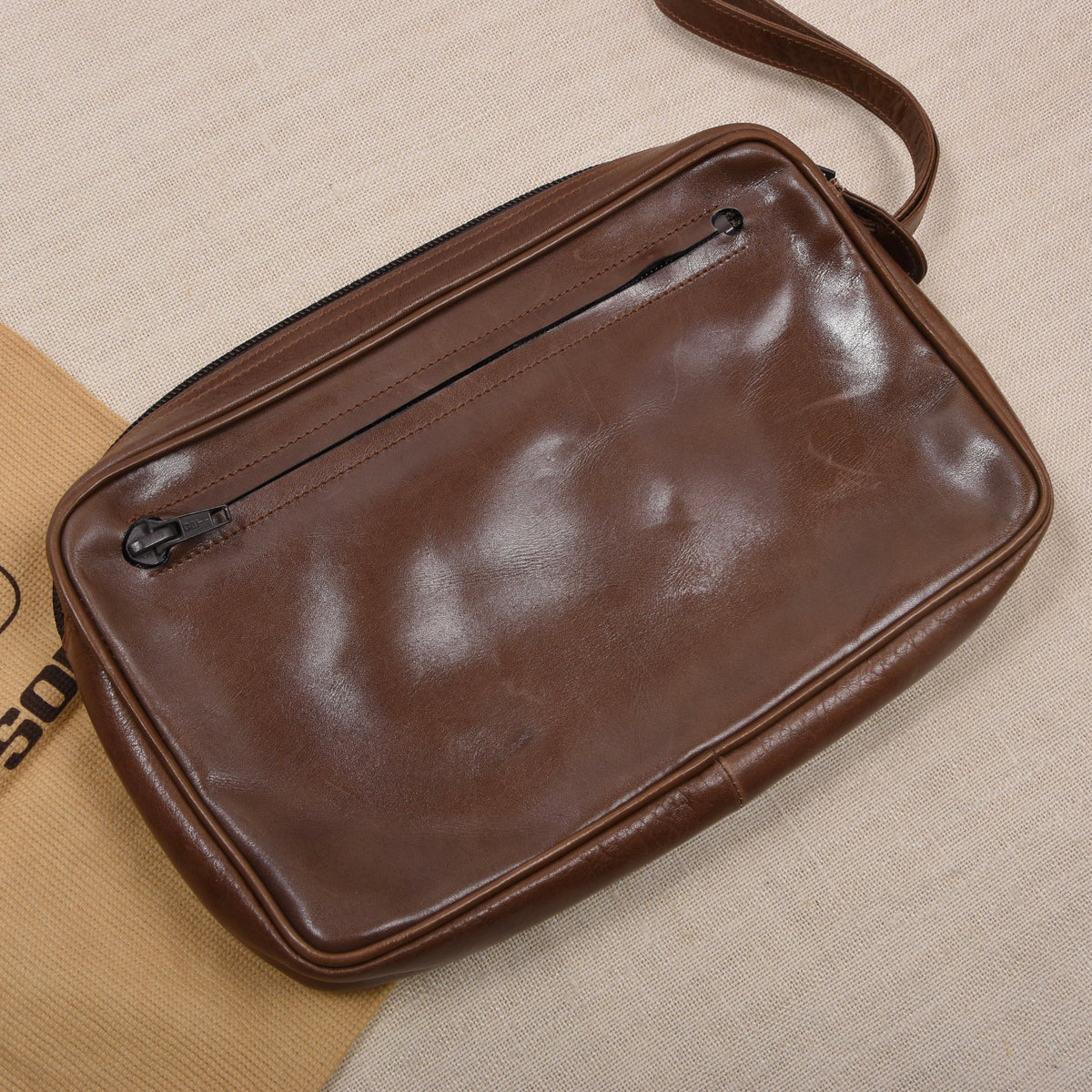 NOS Pakerson Leder Reiseorganizer  ca. 24,5cm - Braun