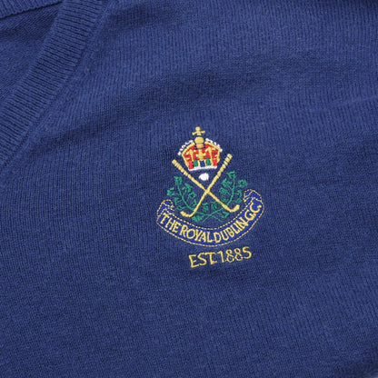 Peter Millar für The Royal Dublin GC Baumwoll-/Kaschmirpullover Größe XL Brust 63cm – Blau