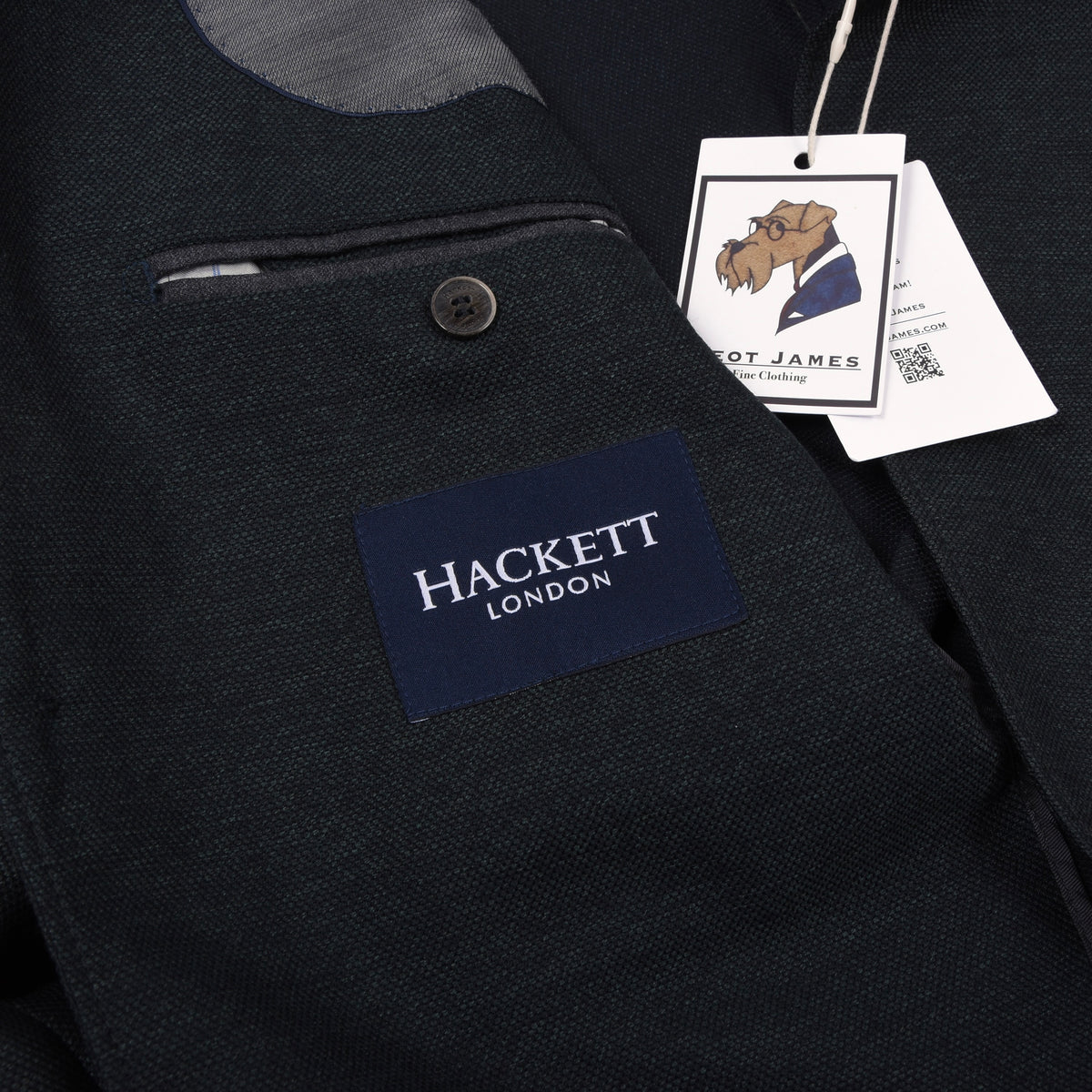 Hackett London 100% Wool 1/4 Lined Jacket Size 46 / 36 - Dark Green