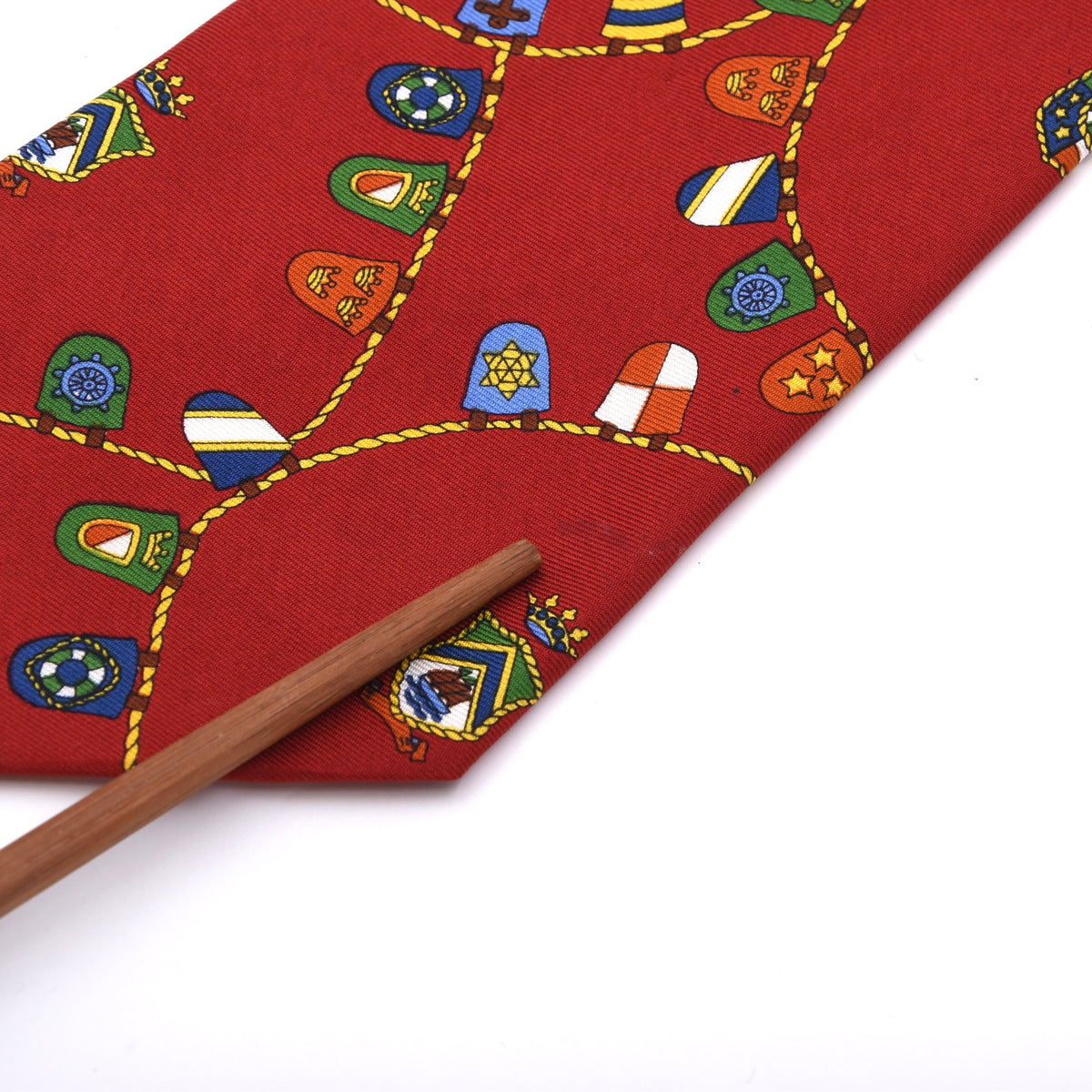 Etro Milano Seide Krawatte Made in Italy - Rot Nautical Wappen
