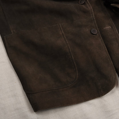 Walbusch Goat Suede Jacket Size 27  - Brown