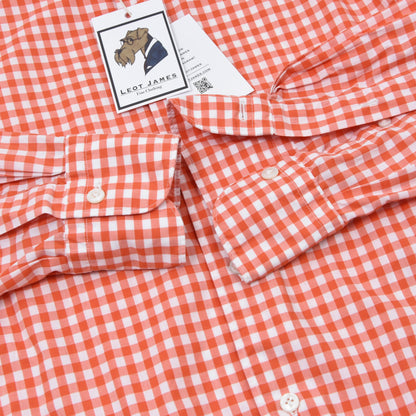 Truzzi Milano Shirt Size 40/15 3/4 - Orange & White