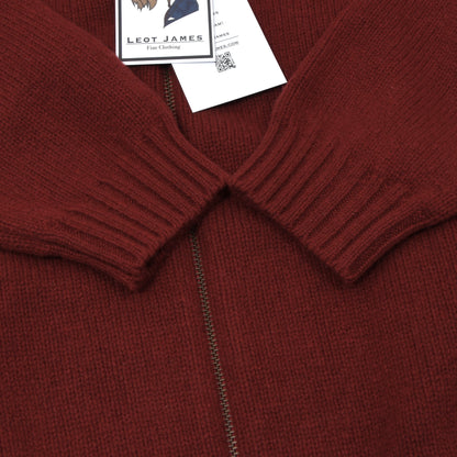Peter Scott 100% Wool Cardigan Sweater Size 38 Chest ca. 52.5cm - Rust Red