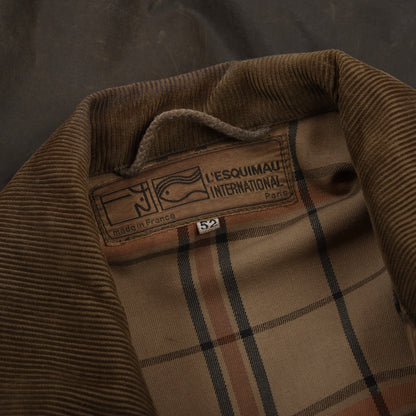 Vintage L'esquimau International Waxedjacke Made in France Gr. 52 - Grün