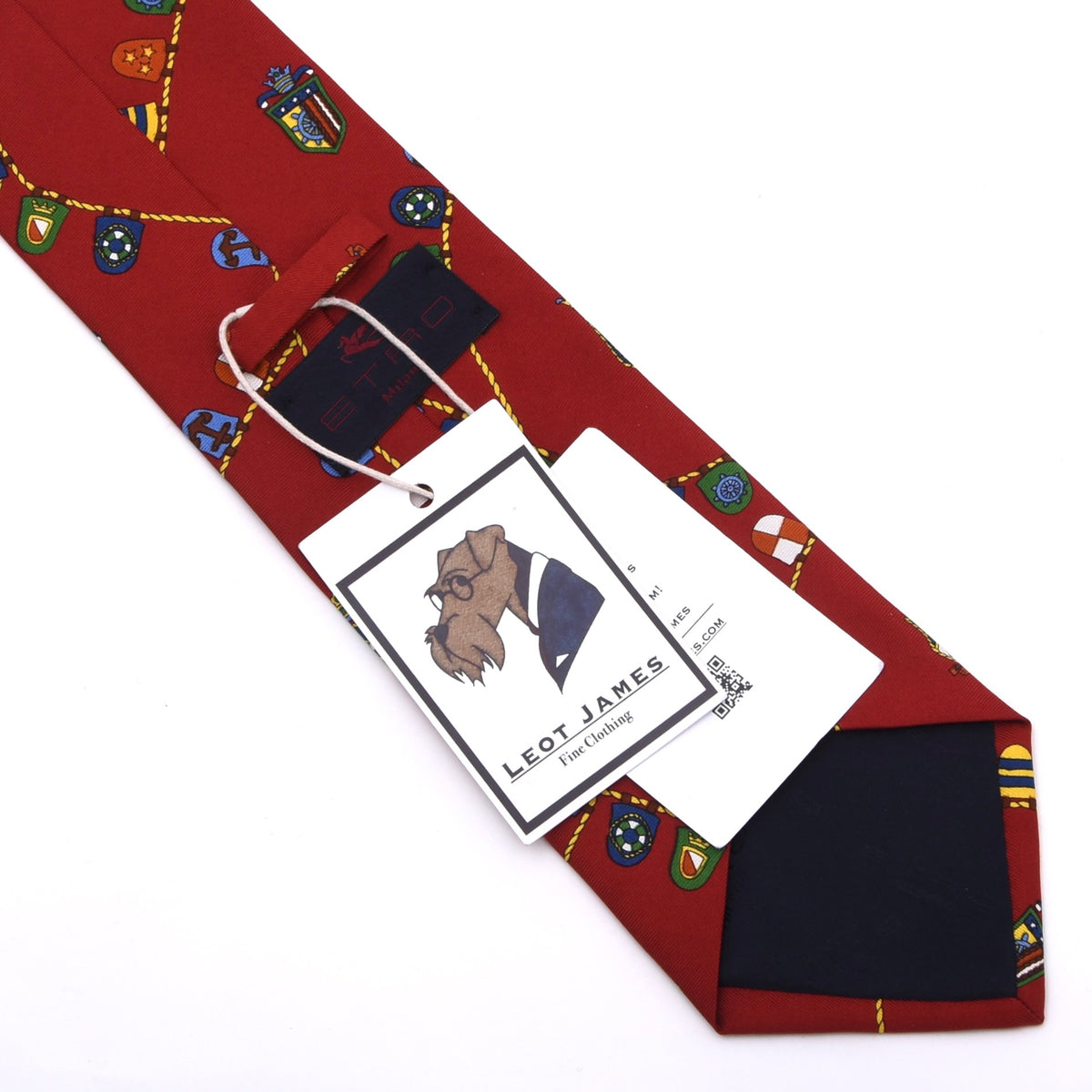 Etro Milano Seide Krawatte Made in Italy - Rot Nautical Wappen