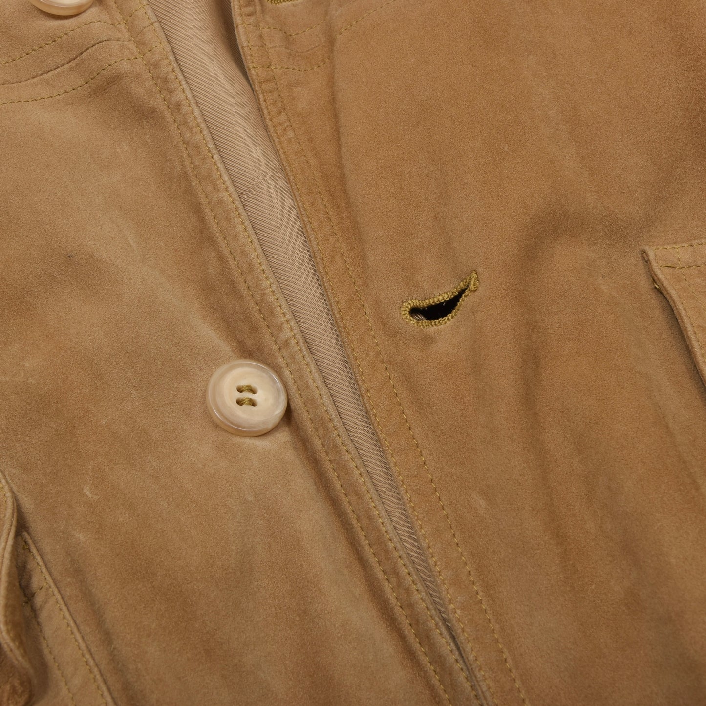 Vintage Bally Wildleder Blouson/Jacke Made in France Größe 50 Brust ca. 61,5cm - Hellbraun