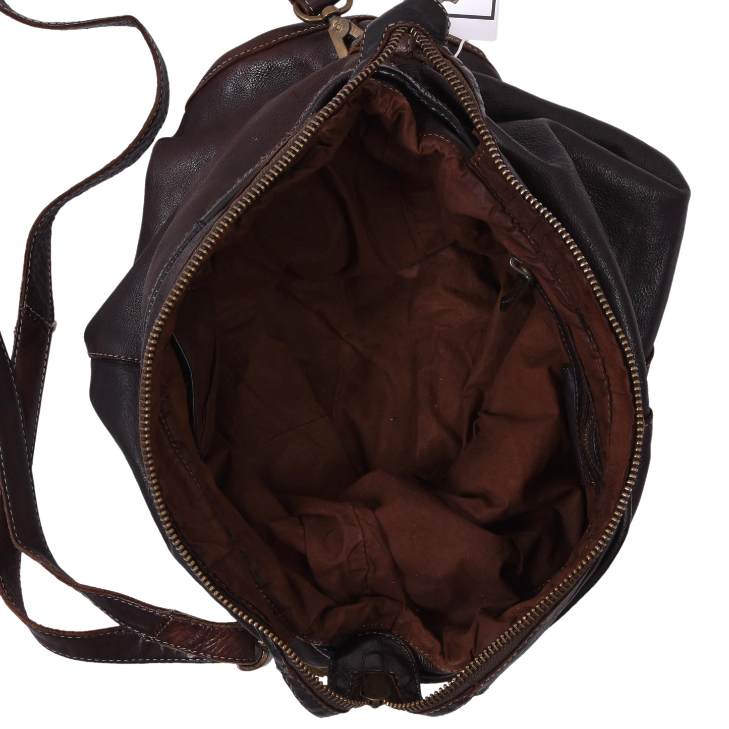 Jack Kinsky Leder Crossbody Bag ca. 40cm - Braun