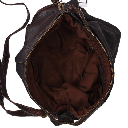 Jack Kinsky Leder Crossbody Bag ca. 40cm - Braun