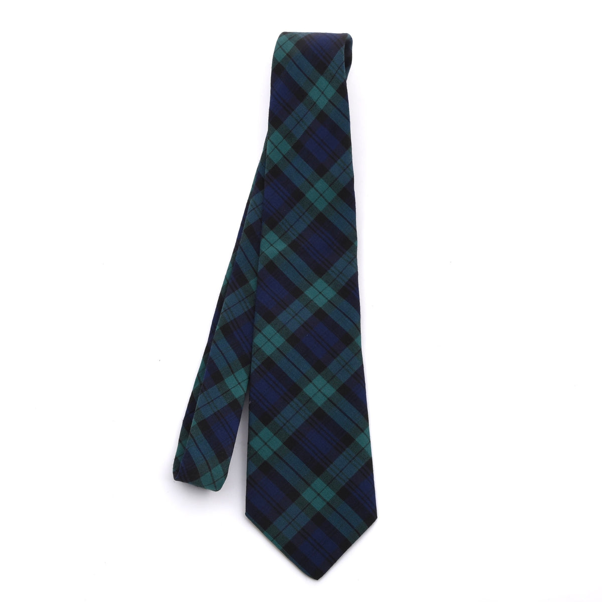 Atkinson's Vintage Irish Poplin Wool-Silk Tie Made in Ireland - Blackwatch