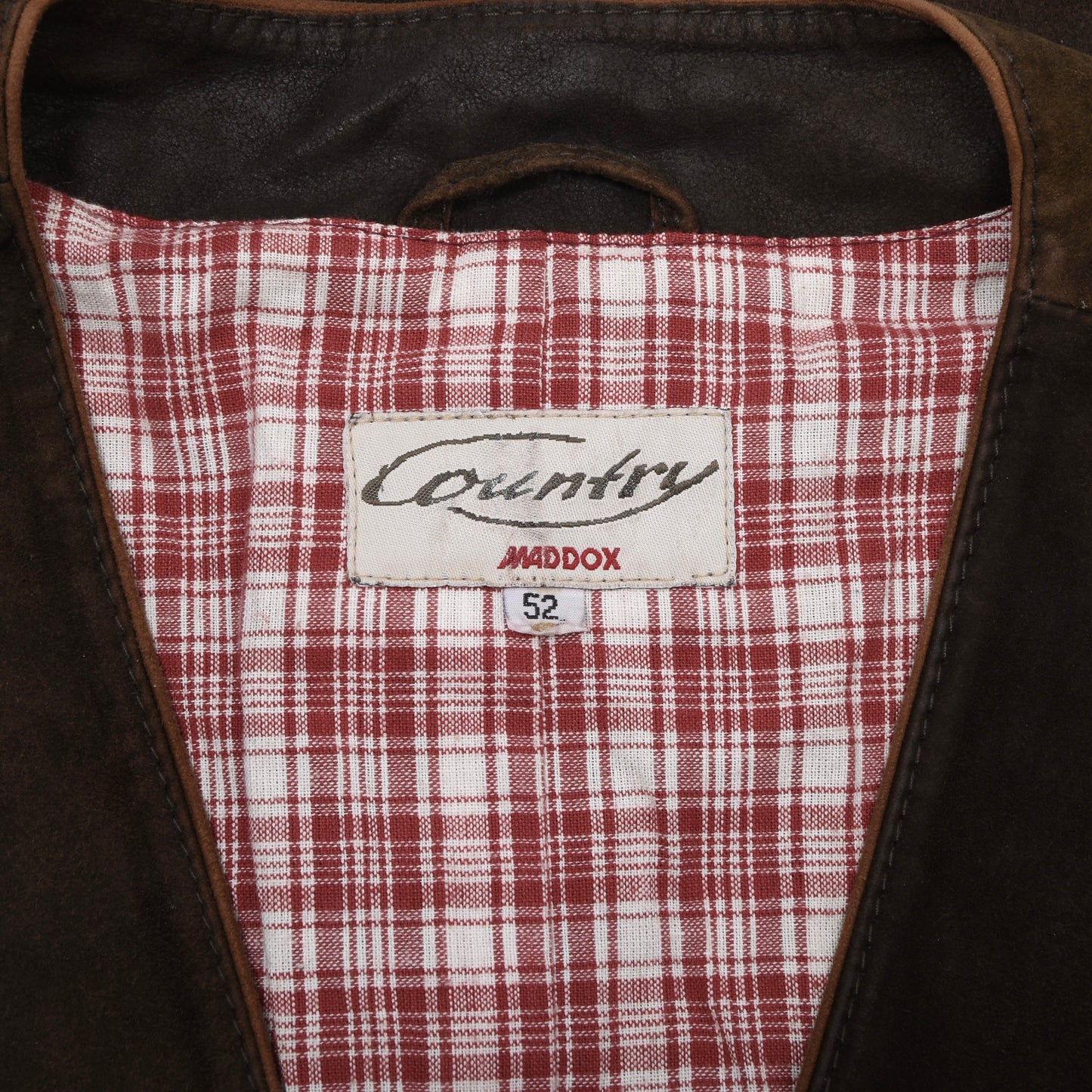 Country Maddox Ziegenvelourslederweste/Trachtengilet Größe 52 ca. 59,5cm – Dunkelbraun