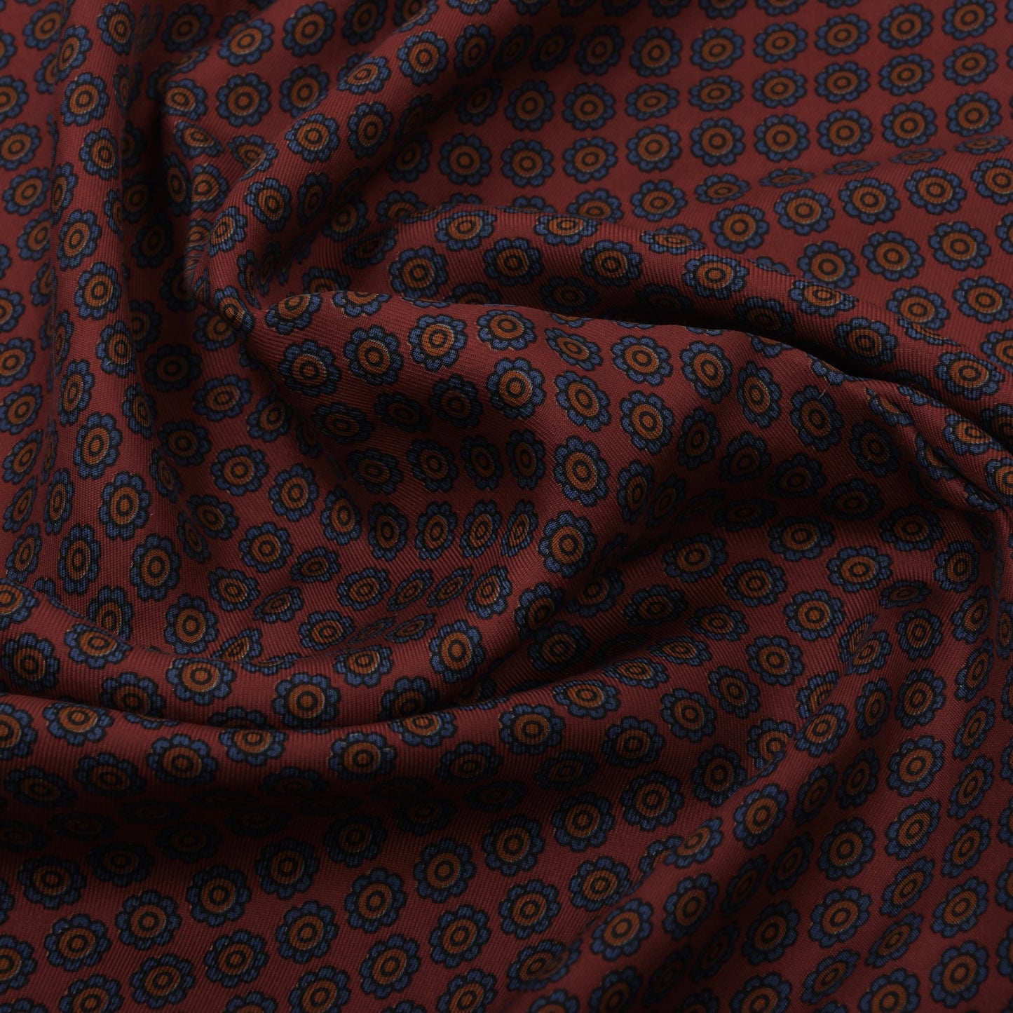 Ancient Madder Silk Scarf ca. 88.5cm - Neat Floral