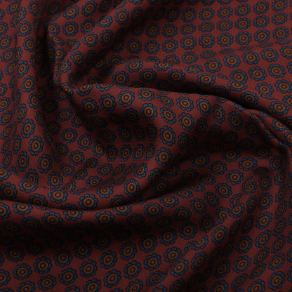 Ancient Madder Silk Scarf ca. 88.5cm - Neat Floral