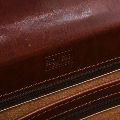NWT Giudi Leather Messenger Bag ca. 26cm - Dark Brown