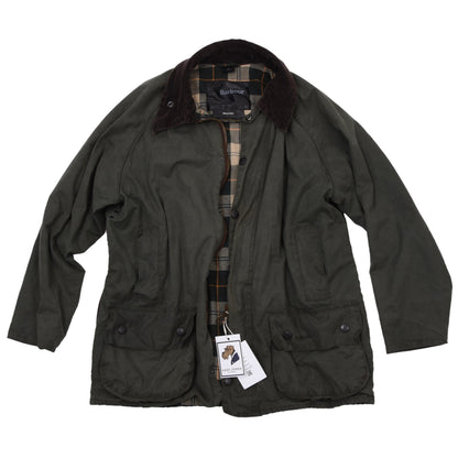 Barbour Beaufort Waxed Jacket Size 42 Chest ca. 61cm - Green