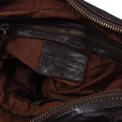 Jack Kinsky Leder Crossbody Bag ca. 40cm - Braun