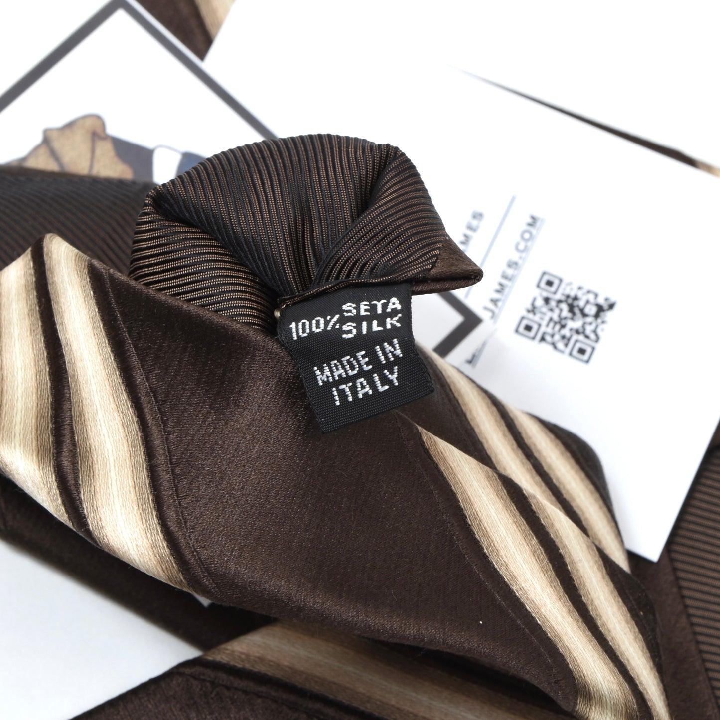 Kiton Napoli Silk Tie ca. 151cm/10cm - Brown