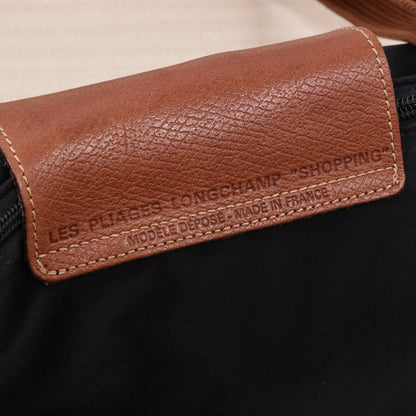 Longchamp Paris Le Pliage "Shopping" Tasche ca. 34cm Made in France - Schwarz