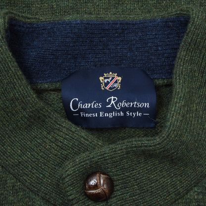 Charles Robertson Woll Cardigan Pullover Gr. XXL Brust ca. 64cm - Grün