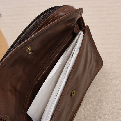 NOS Pakerson Leder Reiseorganizer  ca. 24,5cm - Braun