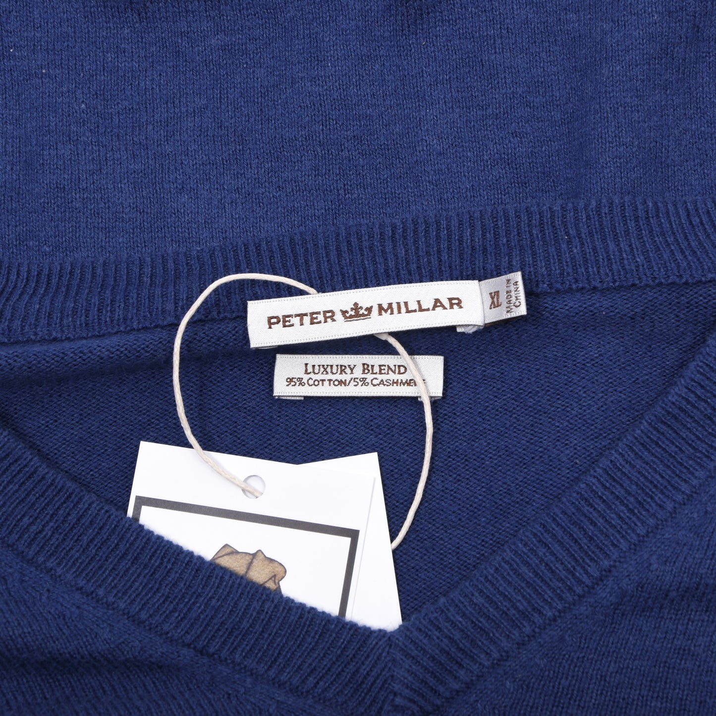 Peter Millar für The Royal Dublin GC Baumwoll-/Kaschmirpullover Größe XL Brust 63cm – Blau