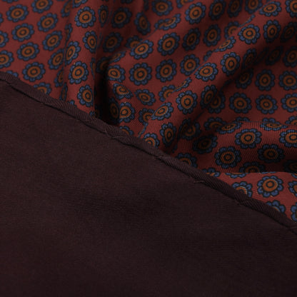 Ancient Madder Silk Scarf ca. 88.5cm - Neat Floral