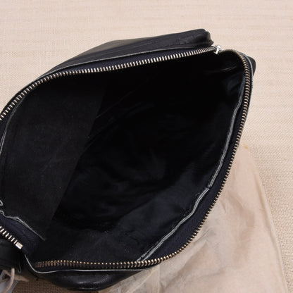 NOS Butterweich Leder Reiseetui/Pouch ca. 20cm - Schwarz