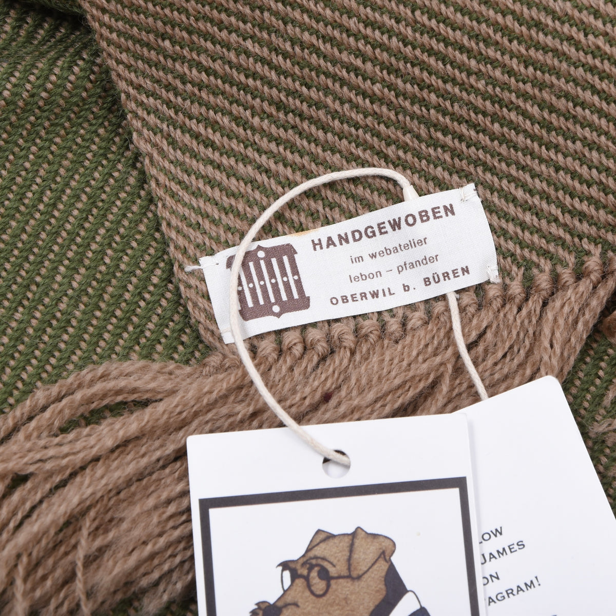 NOS Handwoven Wool Scarves x2 Made in Switzerland ca. 120cm