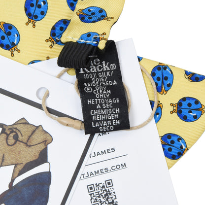 The Tie Rack Silk Bow Tie - Yellow Ladybug Print