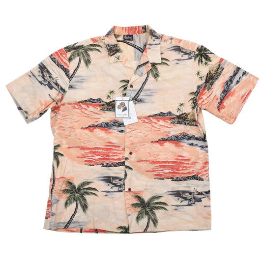 Royal Creations Aloha Hemd Größe XL ca. 64cm Hergestellt in Hawaii - Palmenmuster