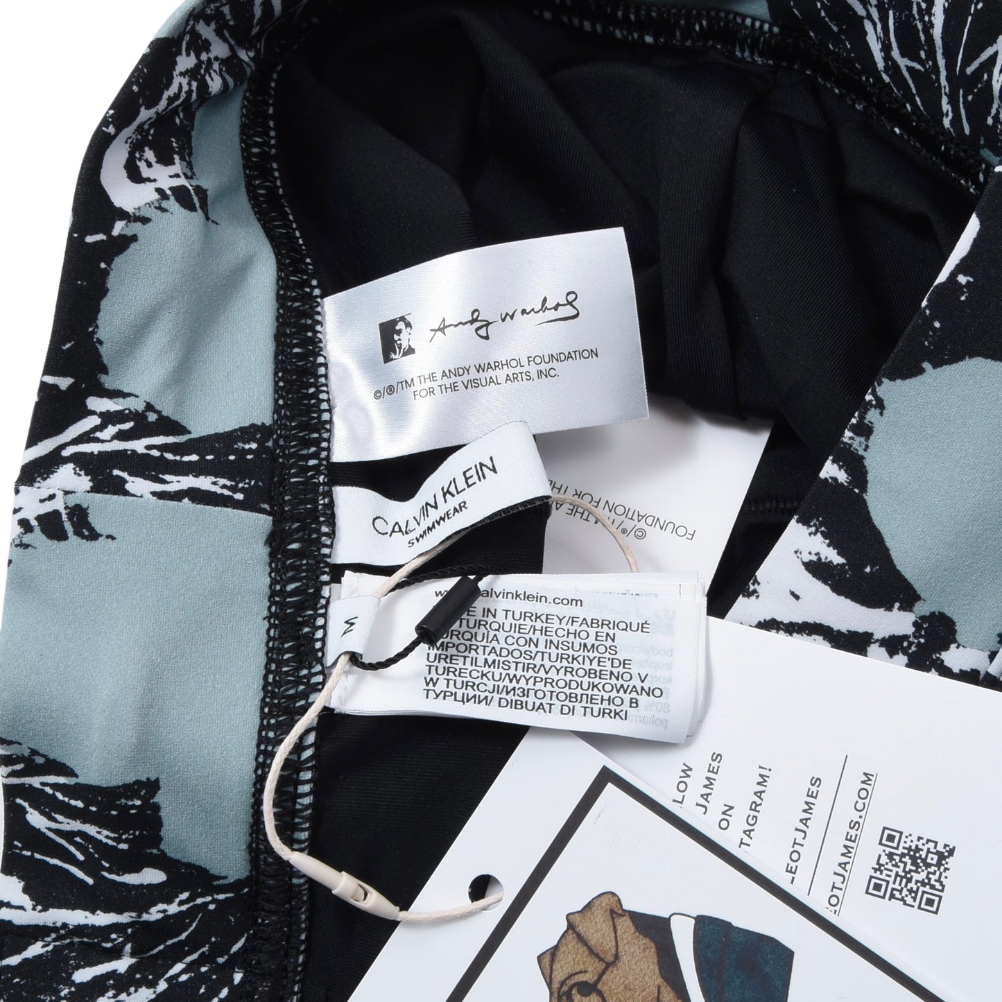 Neue Andy Warhol x Calvin Klein Badeshorts, Größe M – Blau Hibiskus