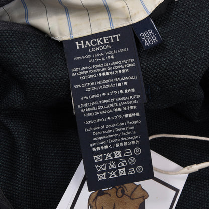 Hackett London 100% Wool 1/4 Lined Jacket Size 46 / 36 - Dark Green