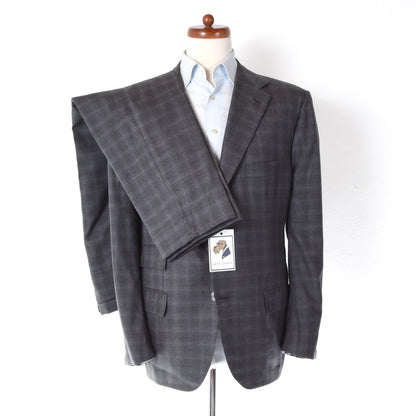 Kiton Napoli 13.2 Micron Wool Suit Size 54  ca. 57.5cm - Grey Plaid