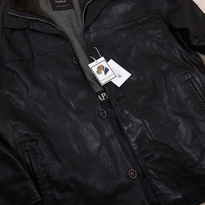 Trapper Lamb Nappa Leather Jacket Size 58 - Black