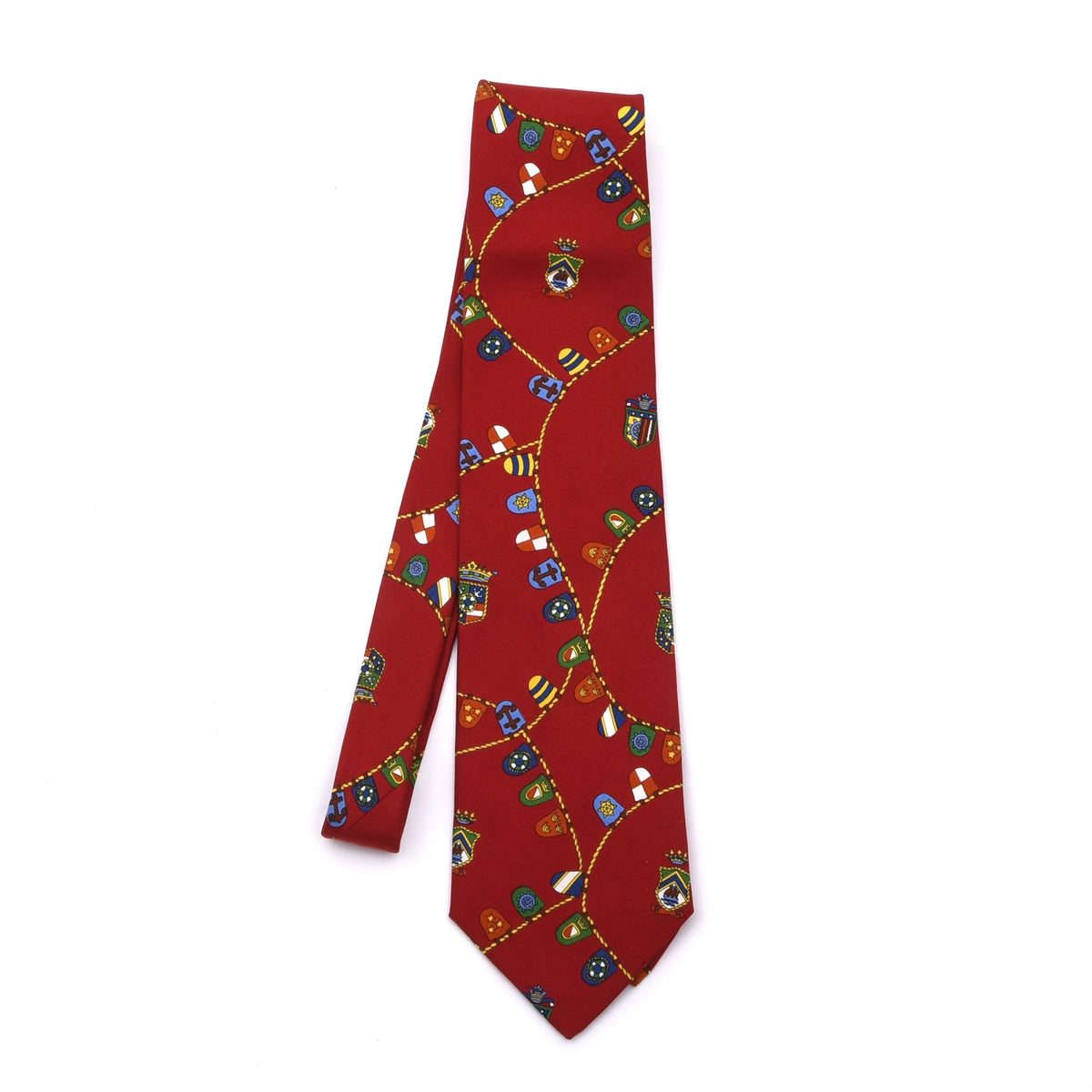 Etro Milano Seide Krawatte Made in Italy - Rot Nautical Wappen