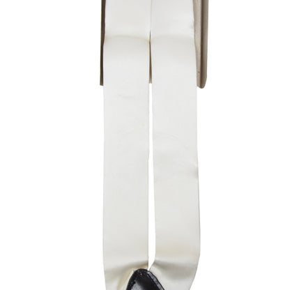 Vintage Silk Braces/Suspenders - Cream White