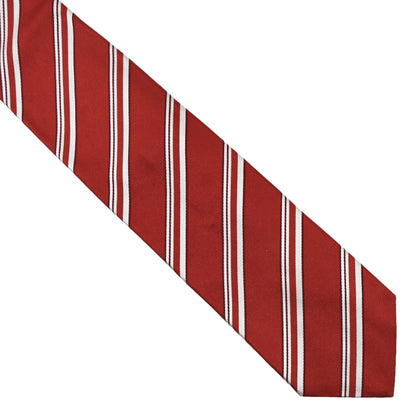 Ermenegildo Zegna Silk-Cotton Tie ca. 152cm/9.5cm - Red-Orange Stripes