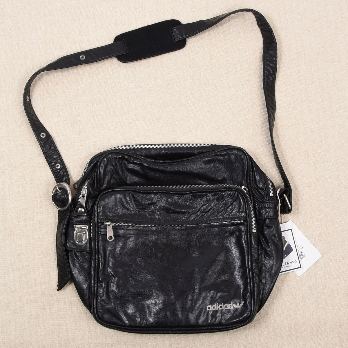 Vintage Adidas Crossbody Bag Art. 4202 Made in Yugoslavia - Black