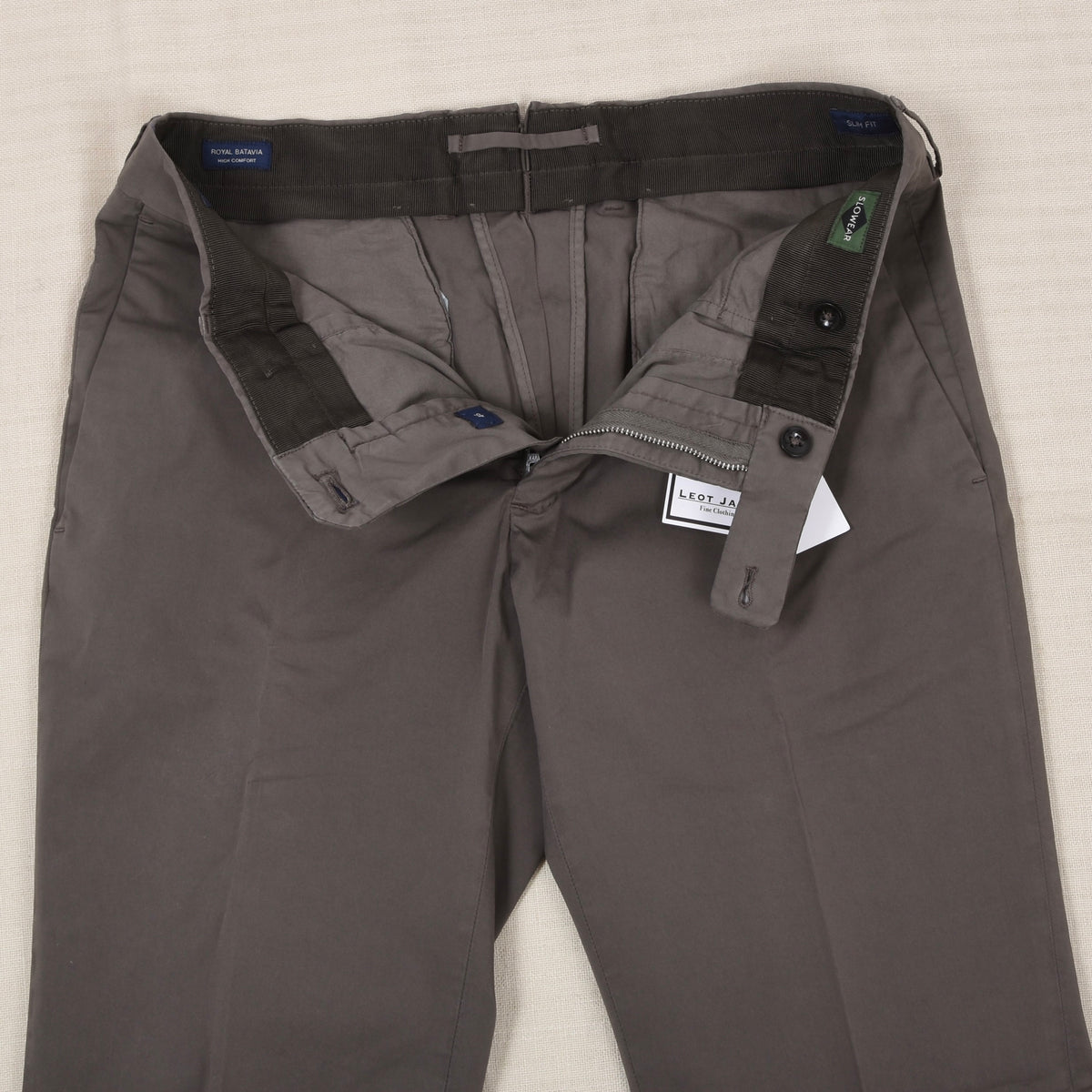Incotex Royal Batavia High Comfort Hosen Gr. 46 Slim Fit - Grau-Braun