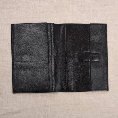 NOS Luxury Leather Travel Wallet Multi Pocket ca. 12cm - Black