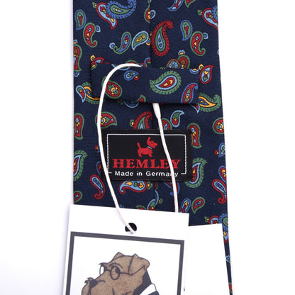 Hemley Seidenkrawatte ca. 148.5cm/7.5cm - Navy Paisley