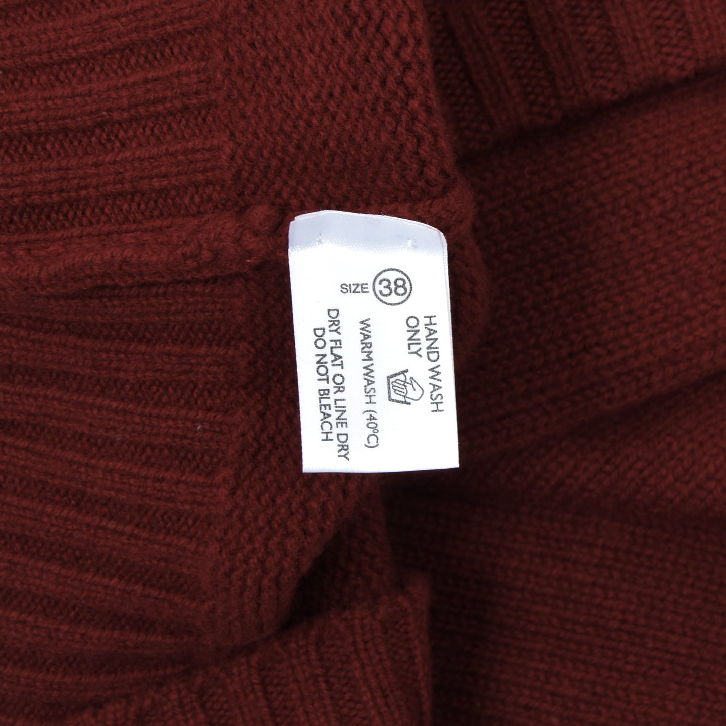 Peter Scott 100% Wool Cardigan Sweater Size 38 Chest ca. 52.5cm - Rust Red